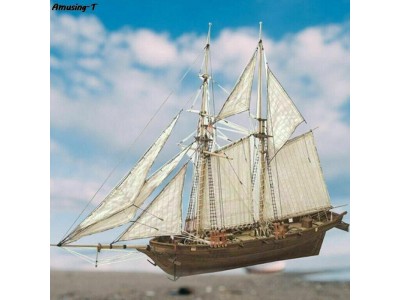 1:100 Halcon Wooden Sailing Boat Model DIY Kit Ship Assembly