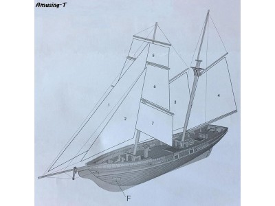1:70 Port Дървена ветроходна лодка КИТ - Направи си сам