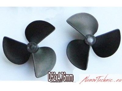 3-Blade Propeller R+L 52mm Pitch 1.4 for 4.8mm Shaft RC Boat