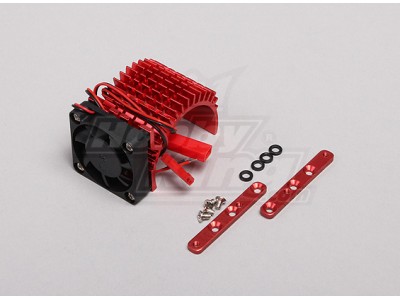 Red Aluminum Motor cooler with fan (side) 36mm