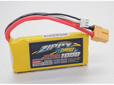 ZIPPY Compact 1000mAh 2S 25C Lipo Pack
