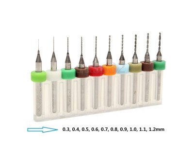 10PCS 0.3-1.2mm Micro Twist Drill Bits Set