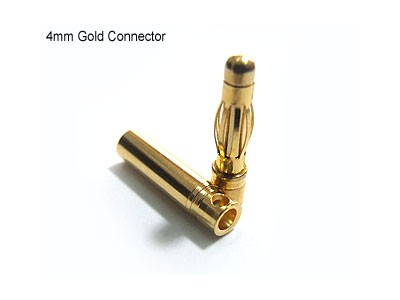4mm Gold Connectors - 1 pair
